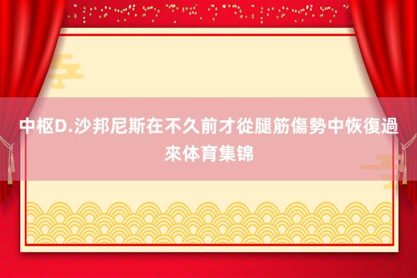 中枢D.沙邦尼斯在不久前才從腿筋傷勢中恢復過來体育集锦