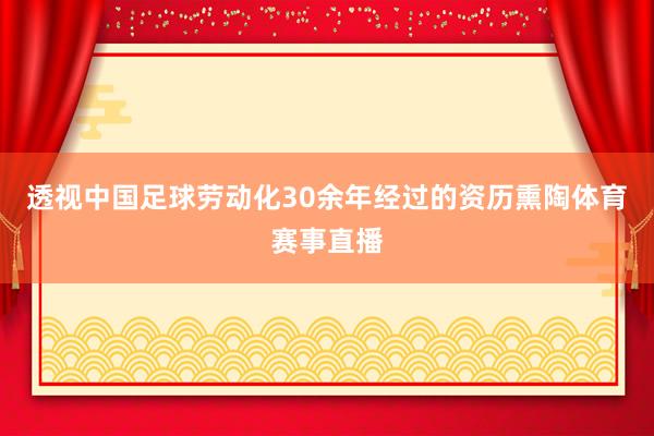 透视中国足球劳动化30余年经过的资历熏陶体育赛事直播