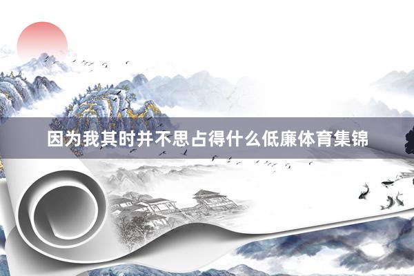因为我其时并不思占得什么低廉体育集锦