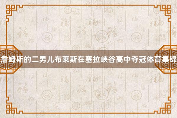 詹姆斯的二男儿布莱斯在塞拉峡谷高中夺冠体育集锦