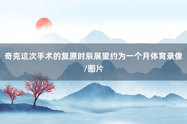 奇克这次手术的复原时辰展望约为一个月体育录像/图片