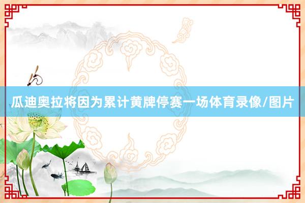 瓜迪奥拉将因为累计黄牌停赛一场体育录像/图片