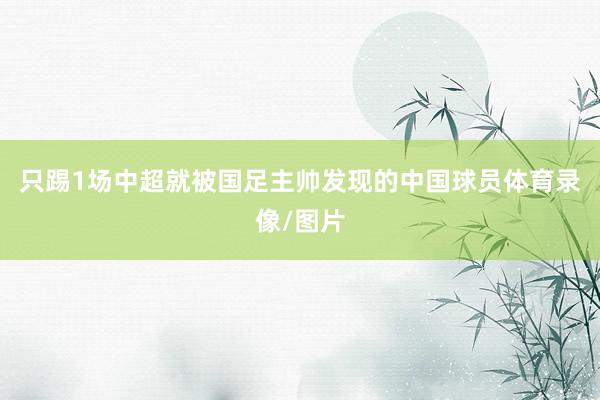 只踢1场中超就被国足主帅发现的中国球员体育录像/图片