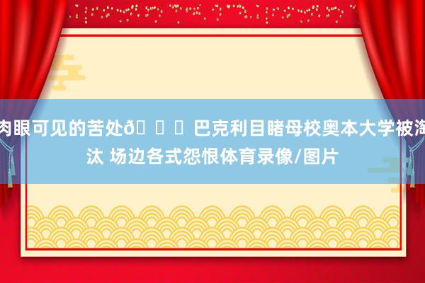 肉眼可见的苦处😅巴克利目睹母校奥本大学被淘汰 场边各式怨恨体育录像/图片