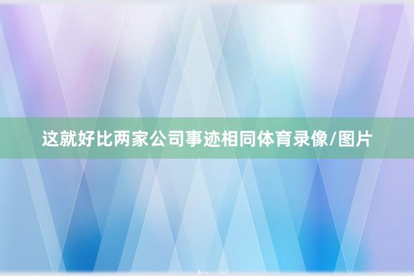 这就好比两家公司事迹相同体育录像/图片