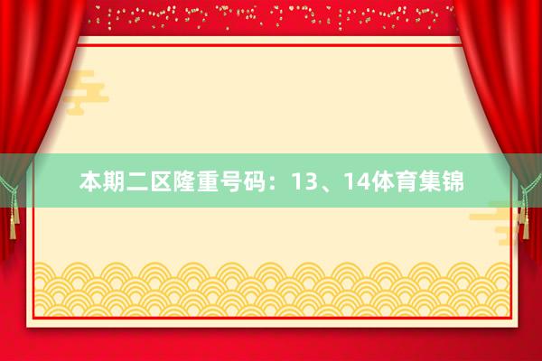 本期二区隆重号码：13、14体育集锦