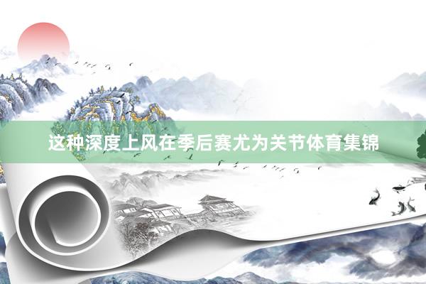 这种深度上风在季后赛尤为关节体育集锦