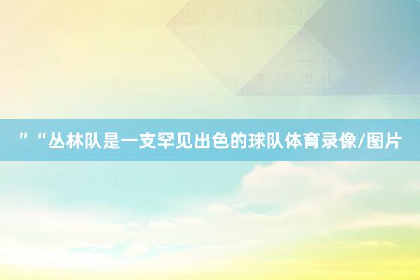 ”“丛林队是一支罕见出色的球队体育录像/图片