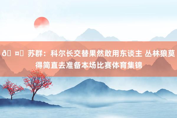 🤔苏群：科尔长交替果然敢用东谈主 丛林狼莫得简直去准备本场比赛体育集锦