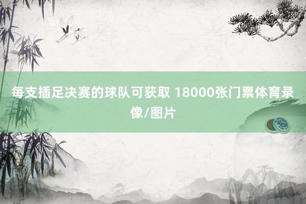 每支插足决赛的球队可获取 18000张门票体育录像/图片