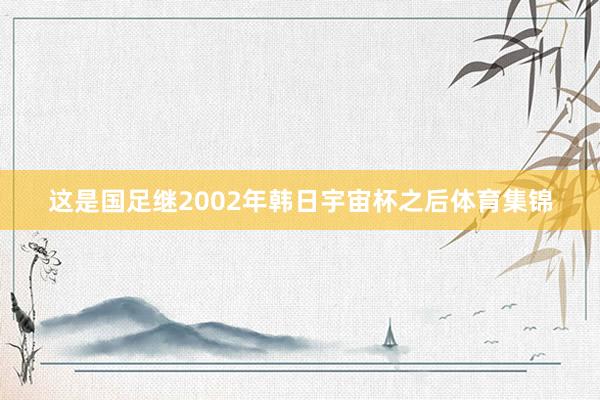 这是国足继2002年韩日宇宙杯之后体育集锦