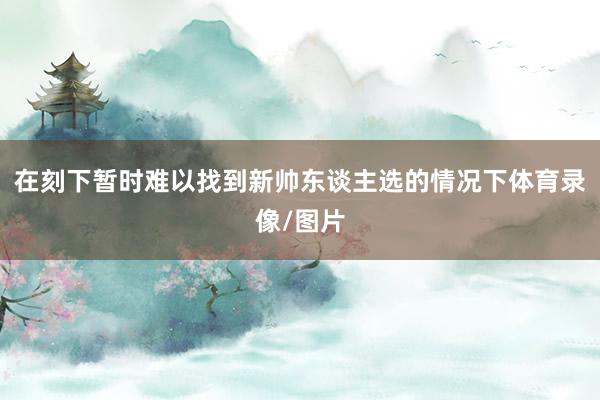 在刻下暂时难以找到新帅东谈主选的情况下体育录像/图片