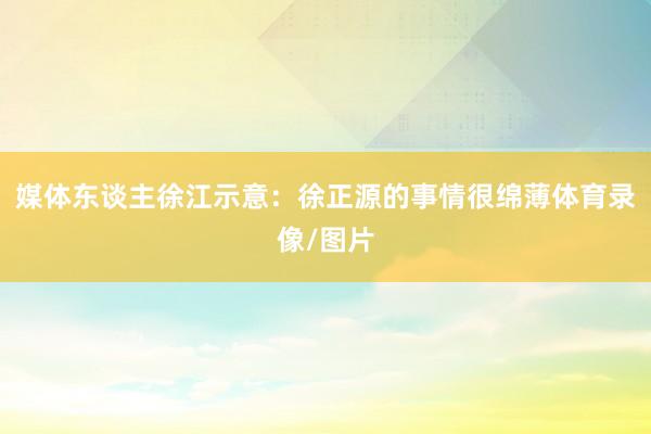 媒体东谈主徐江示意：徐正源的事情很绵薄体育录像/图片