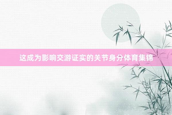 这成为影响交游证实的关节身分体育集锦