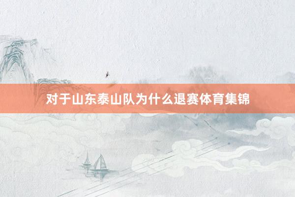 对于山东泰山队为什么退赛体育集锦