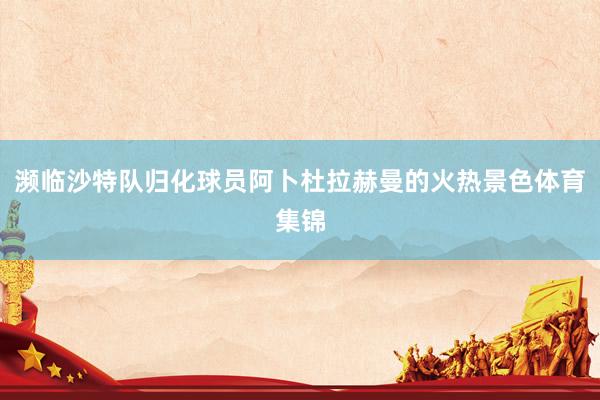 濒临沙特队归化球员阿卜杜拉赫曼的火热景色体育集锦