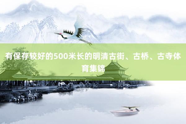 有保存较好的500米长的明清古街、古桥、古寺体育集锦