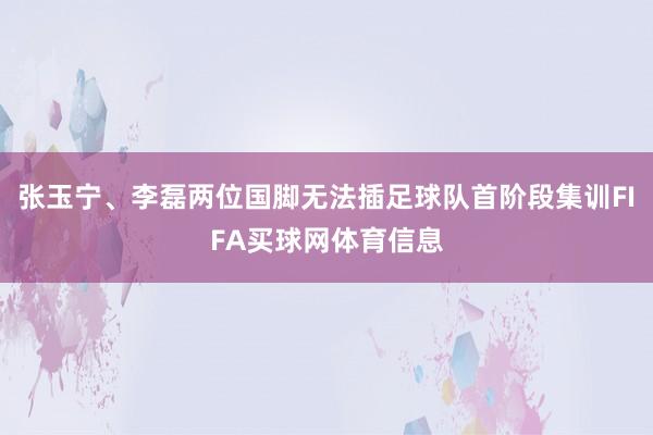 张玉宁、李磊两位国脚无法插足球队首阶段集训FIFA买球网体育信息