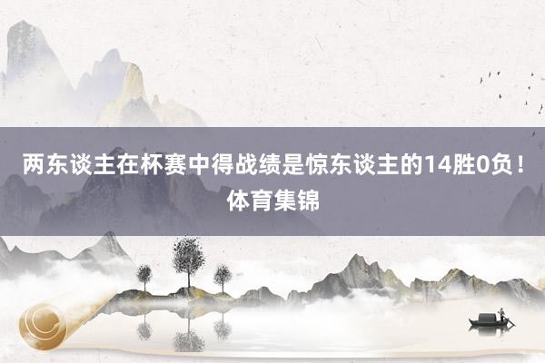 两东谈主在杯赛中得战绩是惊东谈主的14胜0负！体育集锦