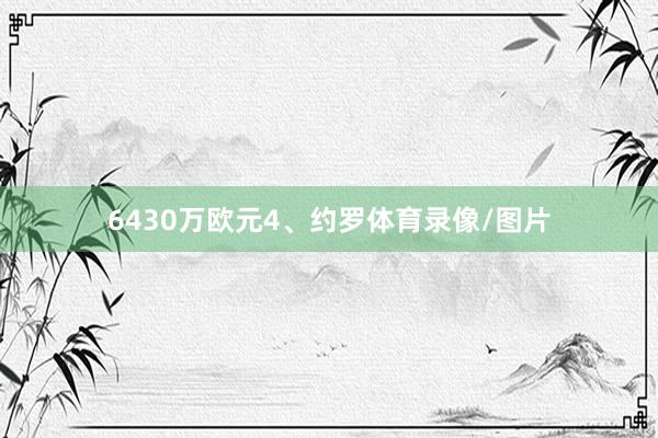 6430万欧元4、约罗体育录像/图片