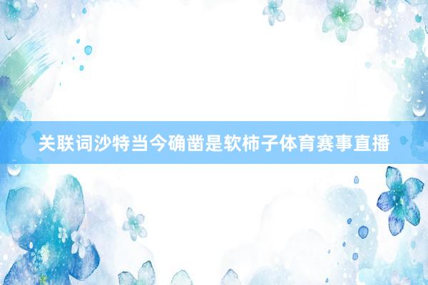 关联词沙特当今确凿是软柿子体育赛事直播