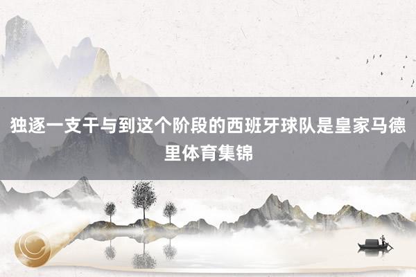 独逐一支干与到这个阶段的西班牙球队是皇家马德里体育集锦