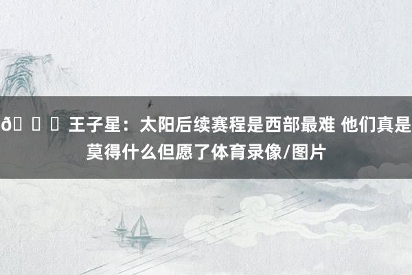 💔王子星：太阳后续赛程是西部最难 他们真是莫得什么但愿了体育录像/图片