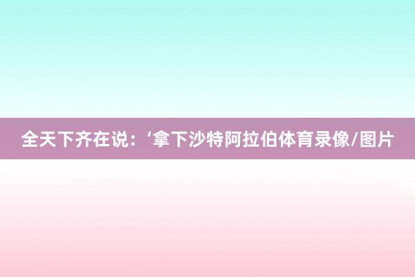 全天下齐在说:‘拿下沙特阿拉伯体育录像/图片