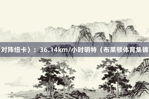 对阵纽卡）：36.14km/小时明特（布莱顿体育集锦