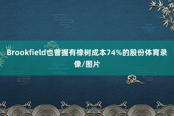 Brookfield也曾握有橡树成本74%的股份体育录像/图片